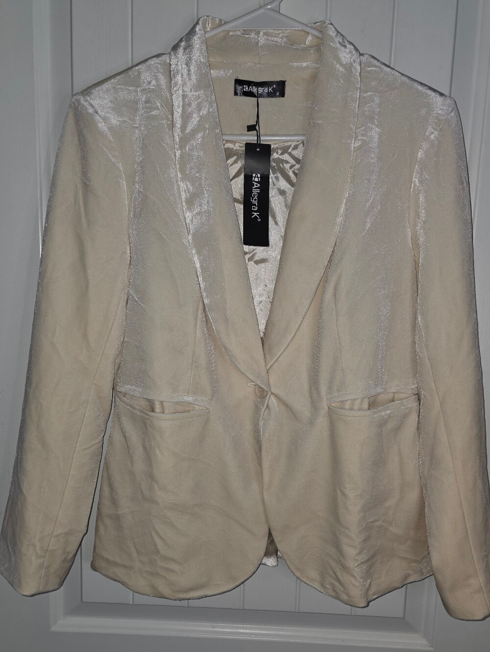 Allegra K Cream Velvour Blazer NWT Size Small